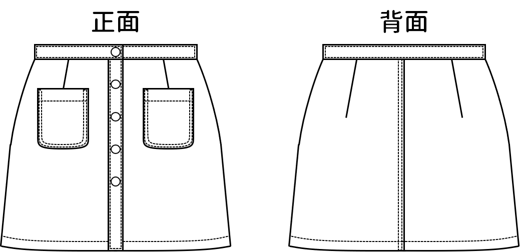 前排扣A字裙 8 平面圖